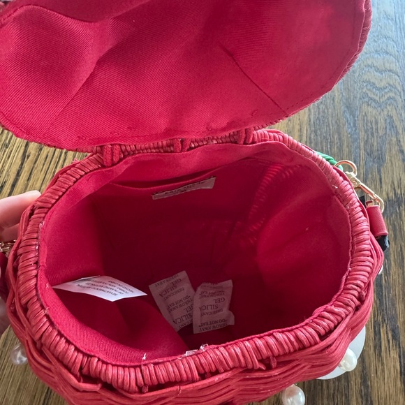 Kate Spade Target Strawberry Wicker Bag with Pearls - Picture 2 of 3
